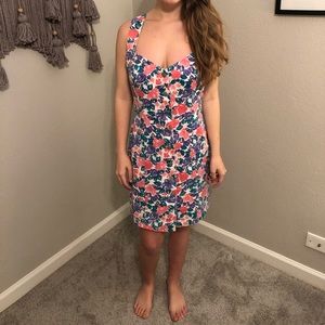 Vintage jean floral dress